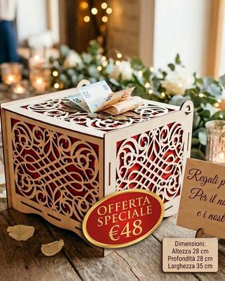 Scatola Portadoni Matrimonio Legno Personalizzabil