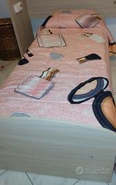letto singolo più struttura e materasso 