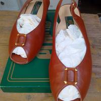 scarpe basse donna in pelle marrone