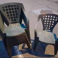 11 sedie in plastica da esterno 