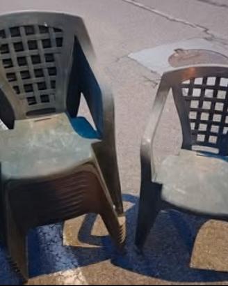 11 sedie in plastica da esterno 