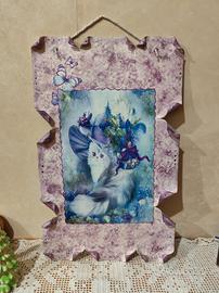 Quadro decoupage metallo 40x25 cm