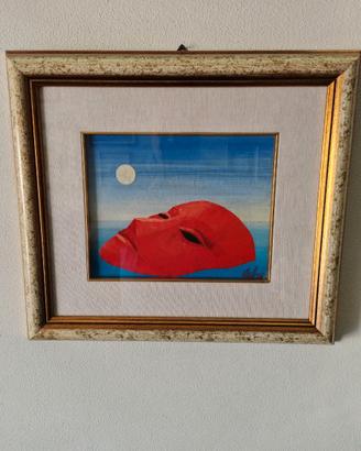 Quadro Dipinto ad Olio Ritratto Donna