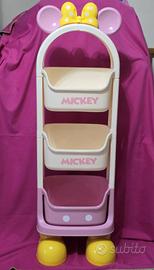 Pratico portaoggetti con tre scomparti,topolino