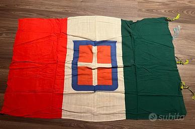 Rara Bandiera italiana storica casa Savoia h 87 cm