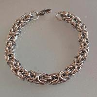 Bracciale in acciaio a maglia bizantina