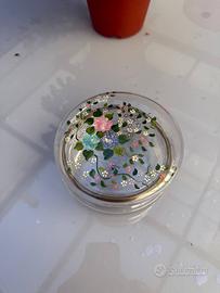 Portaoggetti in Vetro Soffiato Decorato a Mano con