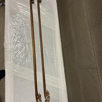 Coppia bastoni tende legno intagliato cinesi L.80/