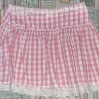 Gonna mini design scozzese rosa pink sweet lolita