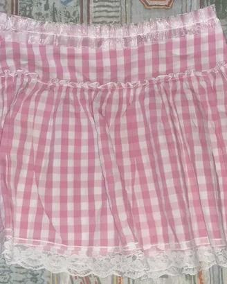 Gonna mini design scozzese rosa pink sweet lolita