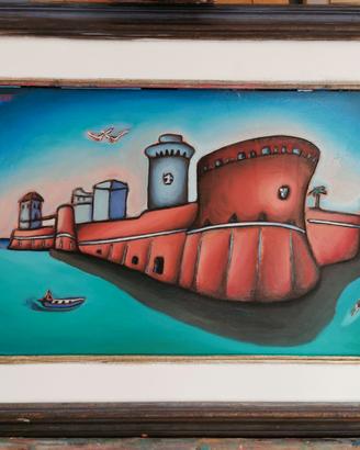 fortezza vecchia, quadro olio