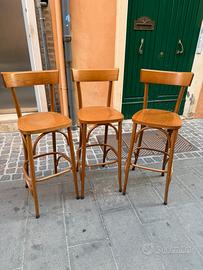 3 sgabelli di legno stile bar
