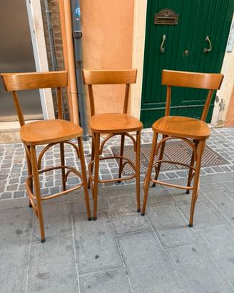3 sgabelli di legno stile bar