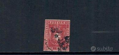 1860 TOSCANA 40 CENTES CARMINIO USATO 4 MARGINI SA