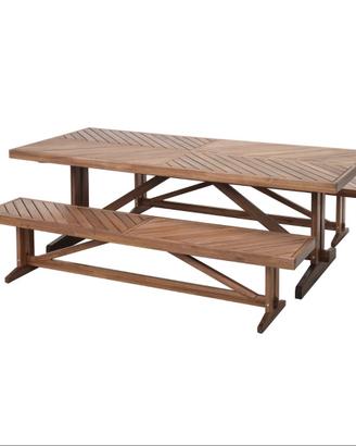 Tavolo da giardino con due panche – come nuovo