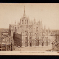 1872 - MILANO - LA CATTEDRALE DA PIAZZA DEI MERCAN