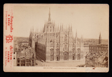 1872 - MILANO - LA CATTEDRALE DA PIAZZA DEI MERCAN