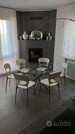 Tavolo vetro + sedie Bontempi