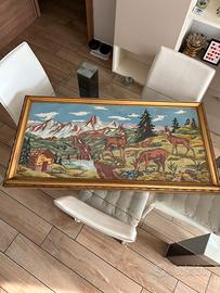 Quadro Mezzo Punto Camosci Montagna