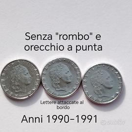 Lotto micro 50 lire Vulcano con errori