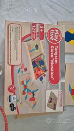 set domino e tangram in legno