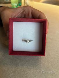 Anello solitario diamante naturale 0,45ct oro 18kt