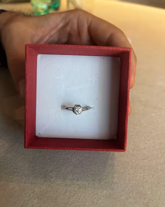 Anello solitario diamante naturale 0,45ct oro 18kt