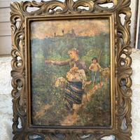 Quadro antico Cromolitografia dipinto di Michetti