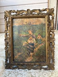 Quadro antico Cromolitografia dipinto di Michetti