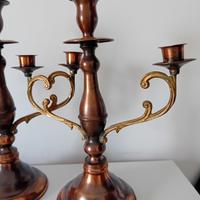 coppia candelabro vin in rame a tre fiamme