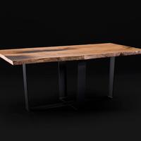 Tavolo in legno massello in Castagno con pattino