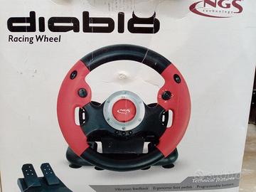 sterzo Diablo PC e PlayStation con pedaliera 