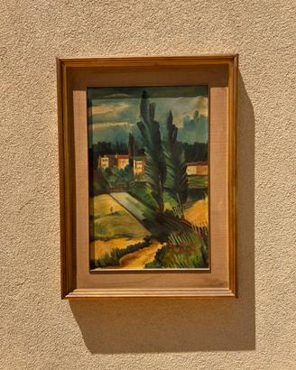 Quadro dipinto olio su tela paesaggio toscano