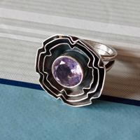 Anello Etnico Argento 925 & Ametista Misura 17