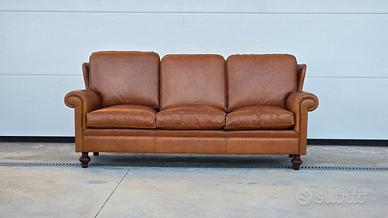 Divano 3 posti in vera pelle - Vintage