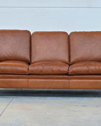 Divano 3 posti in vera pelle - Vintage