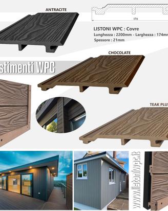 Listone wpc profilo rivestimento muro parete legno