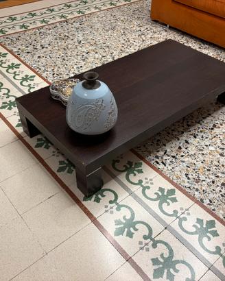 Tavolino in legno  color mogano