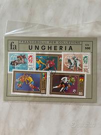 Francobolli collezione ungheria calcio 1969