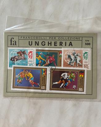 Francobolli collezione ungheria calcio 1969