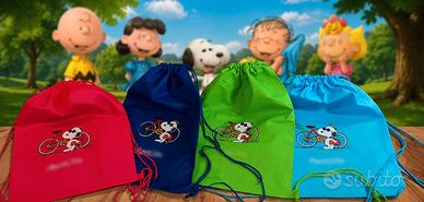 Zaino sacca originale Snoopy (Lotto 4 pezzi)