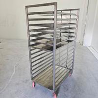 10 carrelli portateglie in acciaio inox con teglie