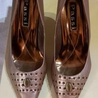 scarpe décolleté bronzo con tacco tg 38