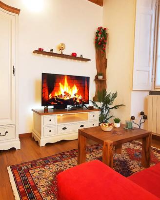 Porta TV Shabby Chic color crema 117 cm Provenzale