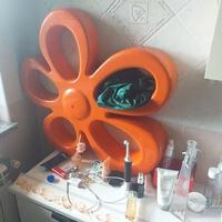 enorme fiore in ceramica design vintage