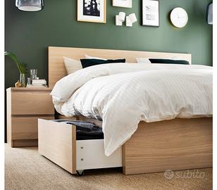 Letto matrimoniale ikea MALM con 4 cassettoni
