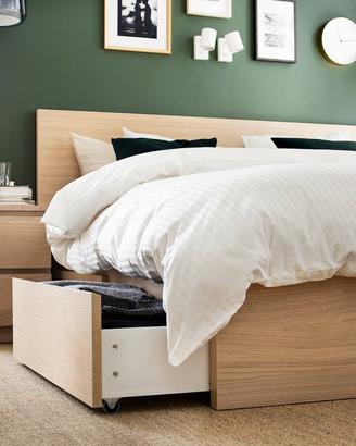 Letto matrimoniale ikea MALM con 4 cassettoni