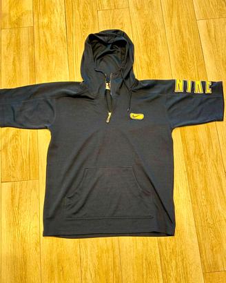 Felpa Nike corta cappuccio zip oro blu