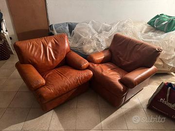 poltrone anni '70 vera pelle 