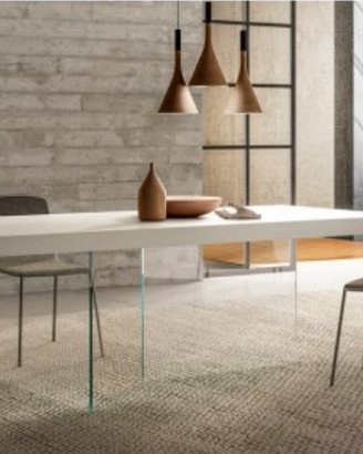 Tavolo  Lago Air laccato bianco opaco 250 x 100 cm